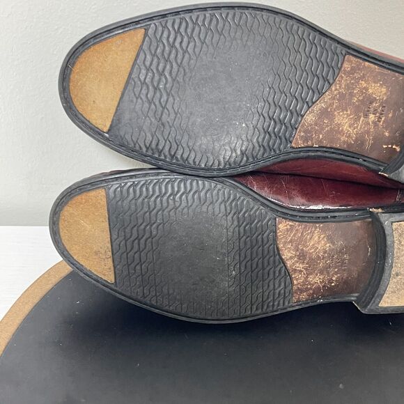 Florsheim Mens Tassel Loafers Burgundy Leather Made in Italy 10 D Dress Shoe main image 9